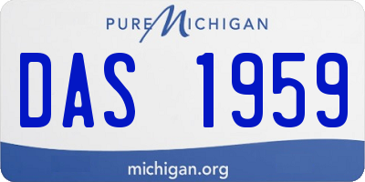 MI license plate DAS1959
