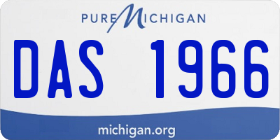 MI license plate DAS1966