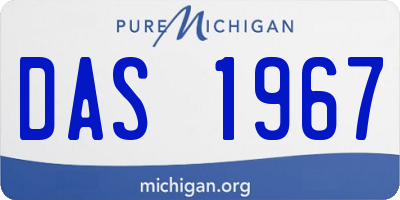 MI license plate DAS1967