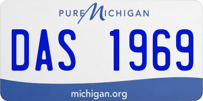 MI license plate DAS1969