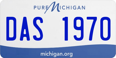 MI license plate DAS1970