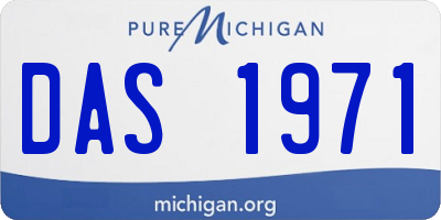 MI license plate DAS1971