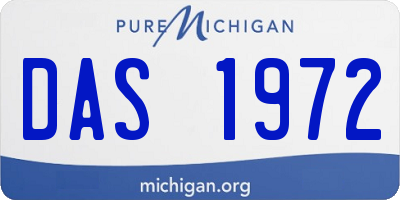 MI license plate DAS1972