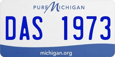 MI license plate DAS1973