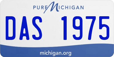 MI license plate DAS1975