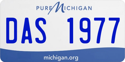 MI license plate DAS1977