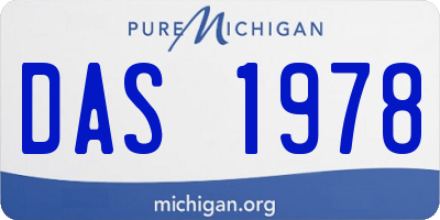 MI license plate DAS1978