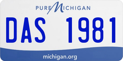 MI license plate DAS1981