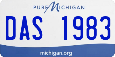 MI license plate DAS1983