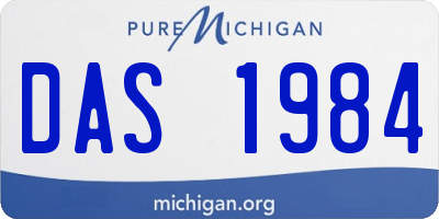 MI license plate DAS1984