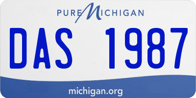 MI license plate DAS1987