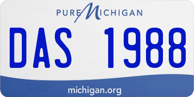 MI license plate DAS1988