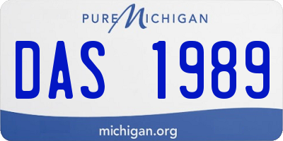 MI license plate DAS1989