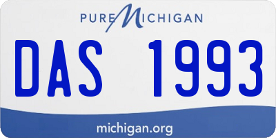 MI license plate DAS1993