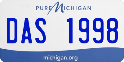 MI license plate DAS1998
