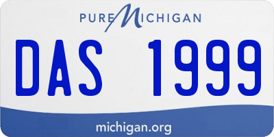 MI license plate DAS1999