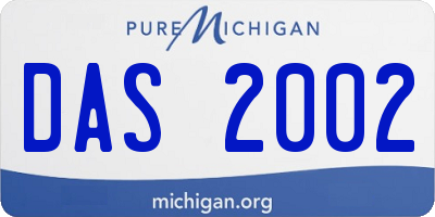 MI license plate DAS2002