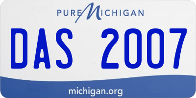 MI license plate DAS2007