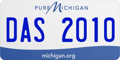 MI license plate DAS2010