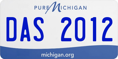 MI license plate DAS2012