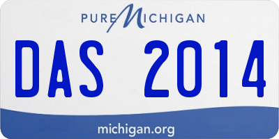MI license plate DAS2014