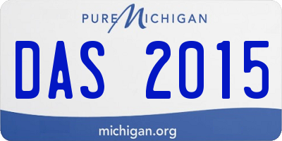 MI license plate DAS2015