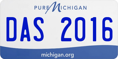 MI license plate DAS2016