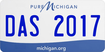 MI license plate DAS2017