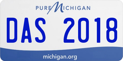 MI license plate DAS2018