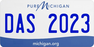 MI license plate DAS2023