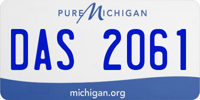 MI license plate DAS2061