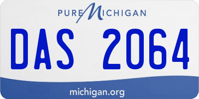 MI license plate DAS2064