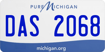 MI license plate DAS2068