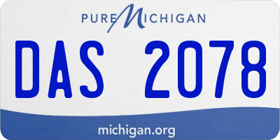 MI license plate DAS2078