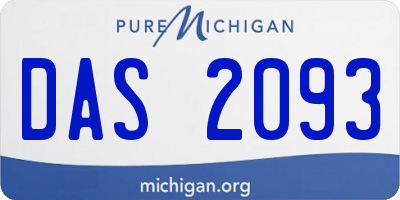 MI license plate DAS2093