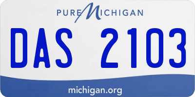 MI license plate DAS2103