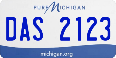 MI license plate DAS2123