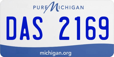 MI license plate DAS2169