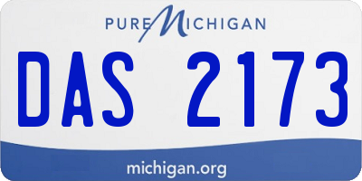 MI license plate DAS2173