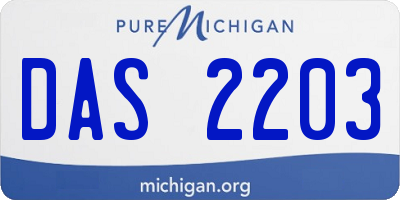 MI license plate DAS2203