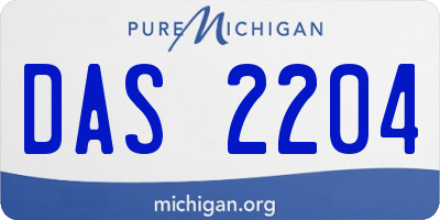 MI license plate DAS2204