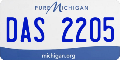 MI license plate DAS2205