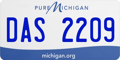 MI license plate DAS2209