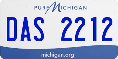 MI license plate DAS2212