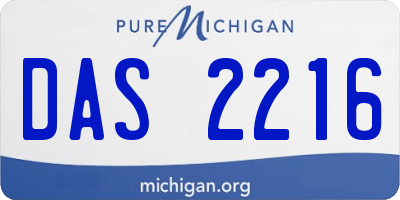MI license plate DAS2216