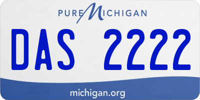 MI license plate DAS2222