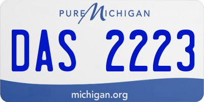 MI license plate DAS2223