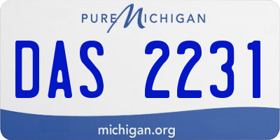 MI license plate DAS2231
