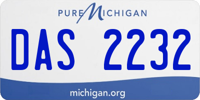 MI license plate DAS2232