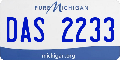 MI license plate DAS2233